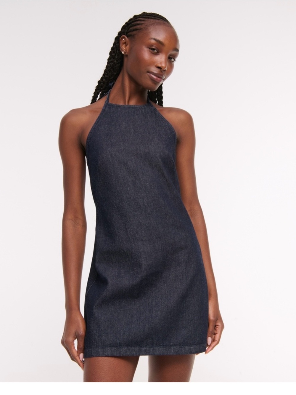 Abercrombie & Fitch Dark Indigo Halter Denim Mini Dress